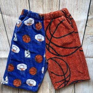 Iscream kids soft fuzzy shorts basketball print